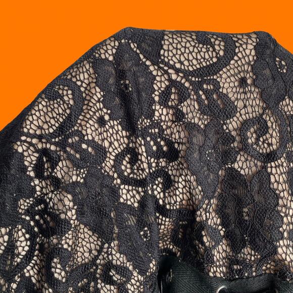 90's 00's vintage lace corset bodycon y2k micro mini dress XS - Picture 5 of 7